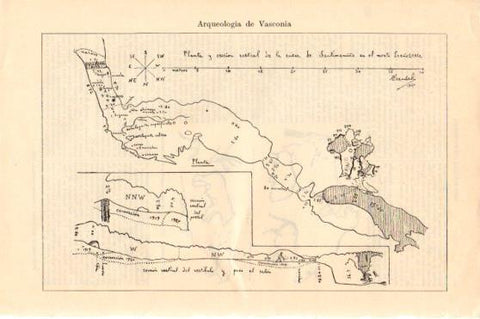 LAMINA V46345: Cueva de Santimamiñe planta y seccion