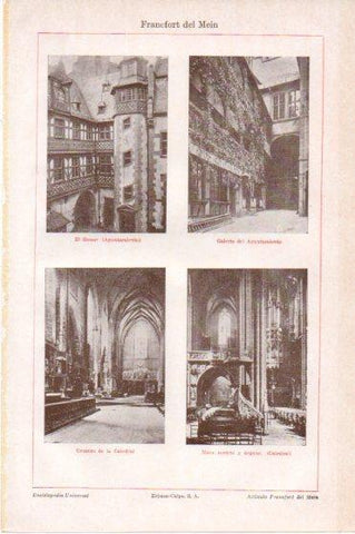 LAMINA V45950: Ayuntamiento e interior de la catedral de Francfort