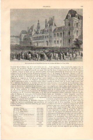 LAMINA V45955: Proclamacion de la Republica francesa en Hotel de Ville 1870