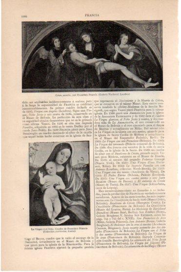 LAMINA V45976: Cristo muerto y la Virgen y el Niño por F. Francia