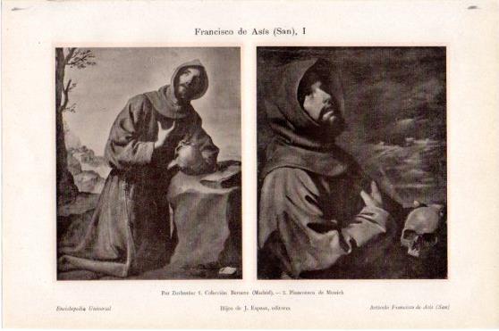 LAMINA V45974: Francisco de Asis por Zurbaran
