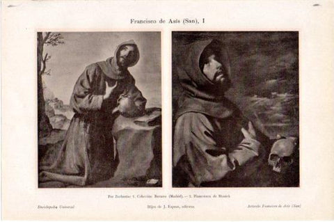 LAMINA V45974: Francisco de Asis por Zurbaran