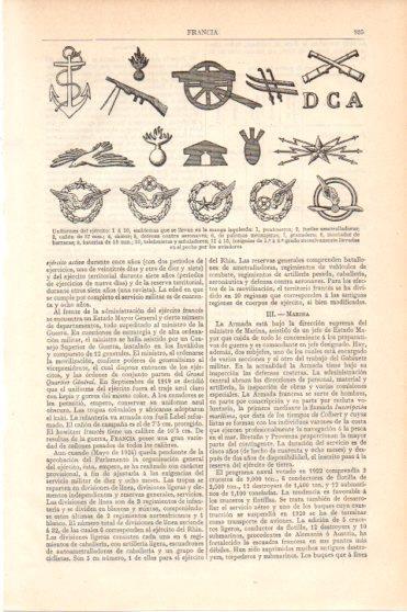 LAMINA V45956: Emblemas del ejercito de Francia