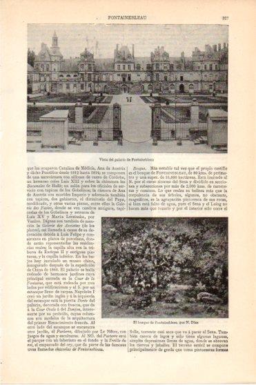 LAMINA V45874: Palacio de Fontainebleau, Francia