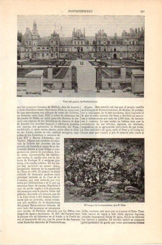 LAMINA V45874: Palacio de Fontainebleau, Francia