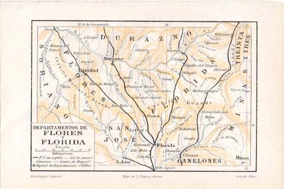 LAMINA V45859: Mapa de los Departamentos de Flores y Florida