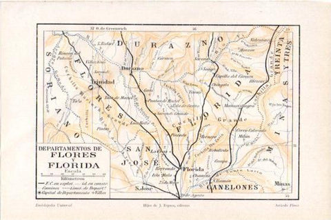 LAMINA V45859: Mapa de los Departamentos de Flores y Florida