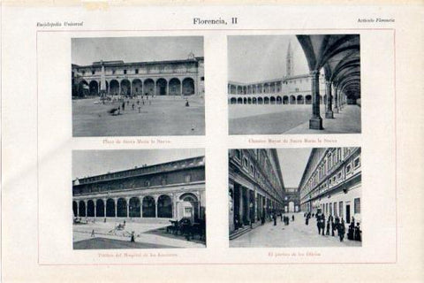 LAMINA V45858: Porticos del Hospital de los Inocentes y de los Oficios, Florencia