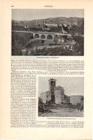 LAMINA V45875: Vista e iglesia de Fontana, Italia
