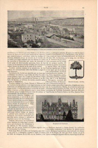 LAMINA V45848: Estacion de Flix Tarragona y palacio de Flixecourt