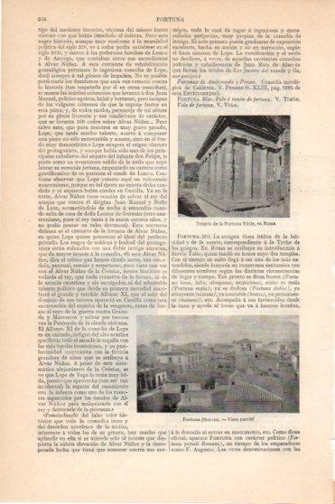 LAMINA V45907: Templo de la Fortuna, Roma y vista de Fortuna en Murcia