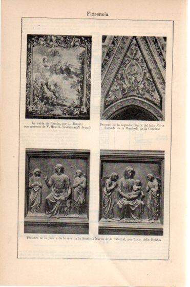 LAMINA V45889: Fronton y plafones de la Catedral de Florencia