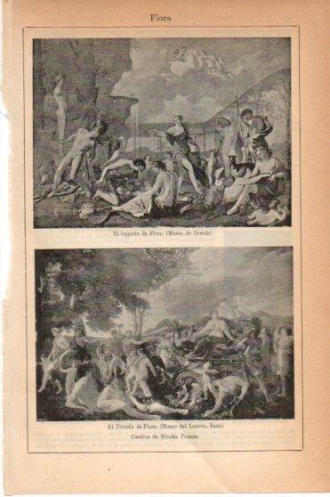LAMINA V45887: Imperio de Flora y Triunfo de Flora por Poussin
