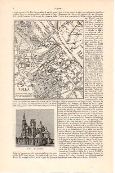 LAMINA V46134: Plano y Catedral de Fulda