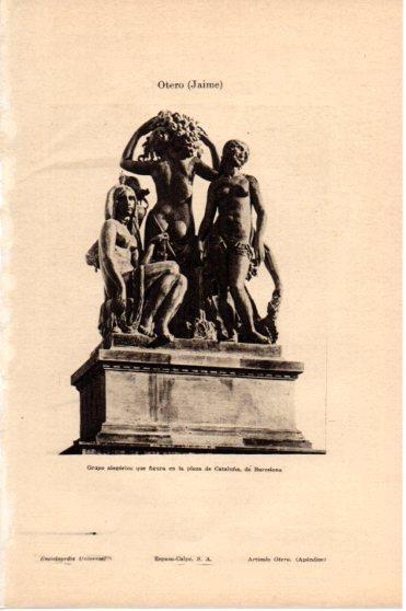 LAMINA V46136: Grupo alegorico por Jaime Otero, Barcelona