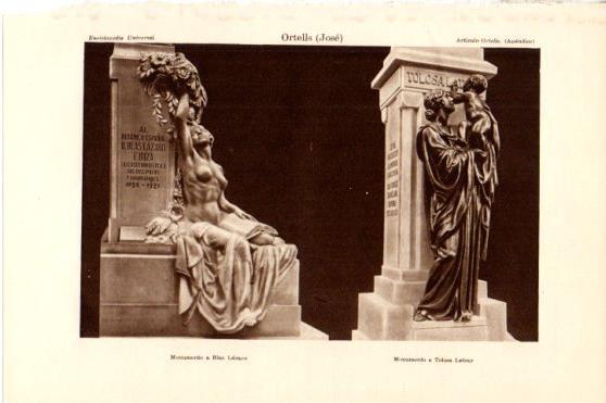 LAMINA V46127: Monumento a Blas Lazaro y Tolosa Latour por Jose Ortells