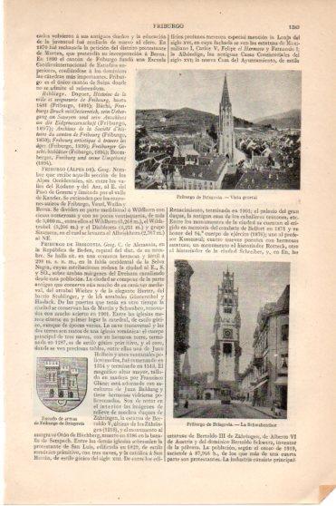 LAMINA V46015: Vista y la Schwabenthor de Friburgo de Brisgovia
