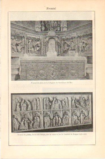 LAMINA V46018: Frontal de Colegiata de Santillana de Mar y Catedral de Burgos