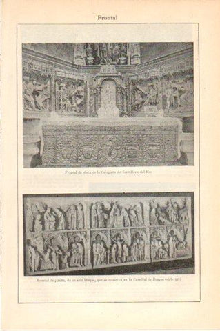 LAMINA V46018: Frontal de Colegiata de Santillana de Mar y Catedral de Burgos