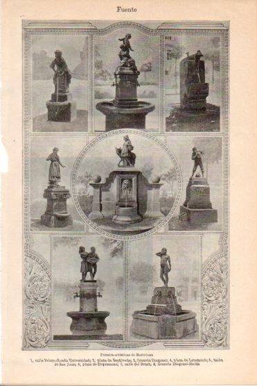 LAMINA V46030: Fuentes artisticas de Barcelona