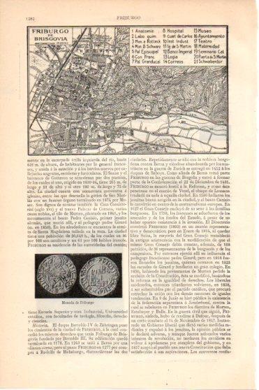 LAMINA V45993: Plano  y moneda de Friburgo de Brisgovia 