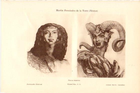LAMINA V46058: Figuras alegoricas por N. Martin Fernandez de la Torre