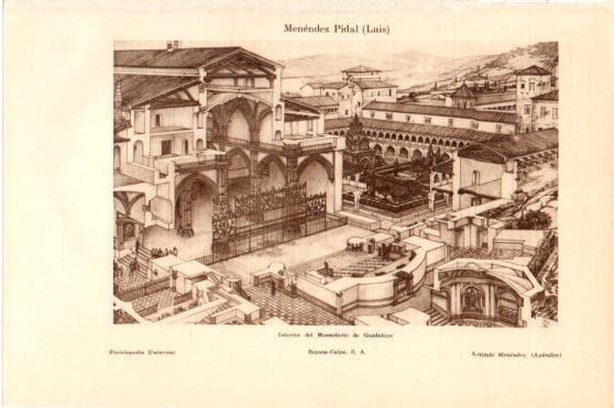 LAMINA V46061: Monasterio de Guadalupe por Luis Menendez Pidal
