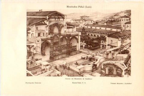 LAMINA V46061: Monasterio de Guadalupe por Luis Menendez Pidal