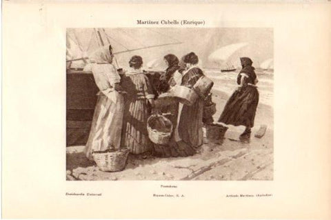 LAMINA V46053: Pescadoras por E. Martinez Cubells