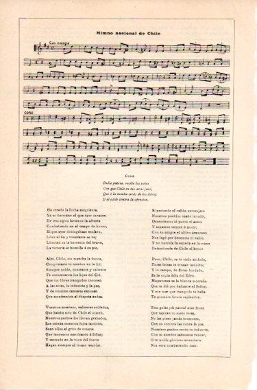 LAMINA V46808: Himno nacional de Chile