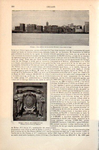 LAMINA V46793: Edificios de la avenida Michigan en Chicago