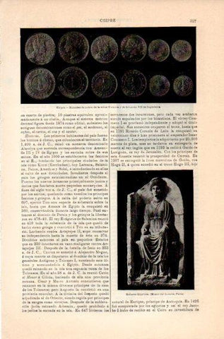 LAMINA V46842: Monedas de la reina Victoria y Eduardo VII, Chipre