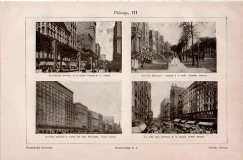 LAMINA V46791: State street, avenida Michigan y ferrocarril en Chicago