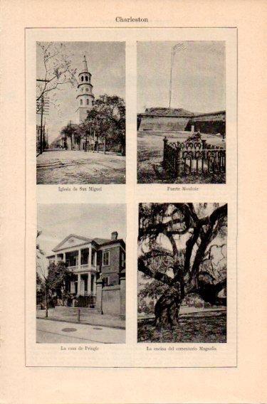 LAMINA V46726: Iglesia San Miguel, Fuerte Moultrie y casa Pringle en Charleston