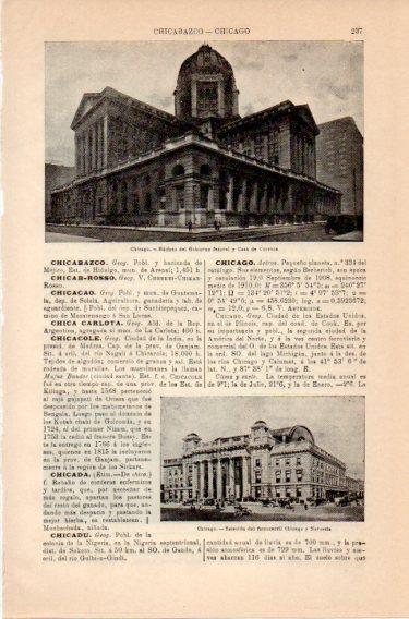 LAMINA V46784: Gobierno federal, Casa de Correos y estacion ferrocarril en Chicago