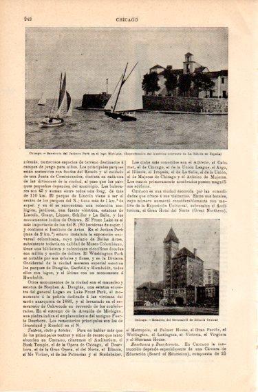 LAMINA V46782: Sanatorio de Jackson Park en el lago Michigan, Chicago