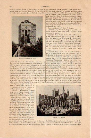 LAMINA V46776: Catedral y Torre del rey en Chester, Inglaterra
