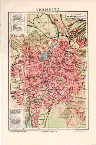 LAMINA V46770: Plano de Chemnitz, Alemania