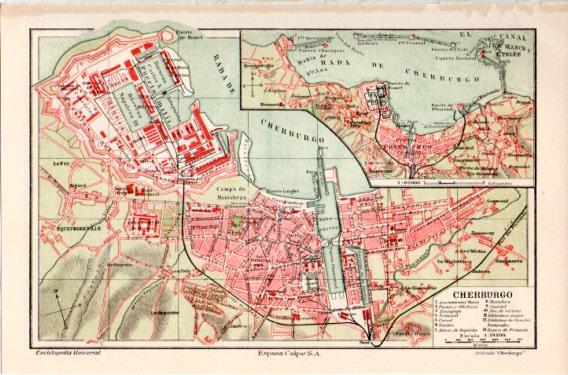 LAMINA V46766: Plano de Cherburgo, Francia