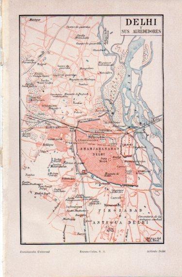 LAMINA V46947: Plano de Delhi y alrededores, India