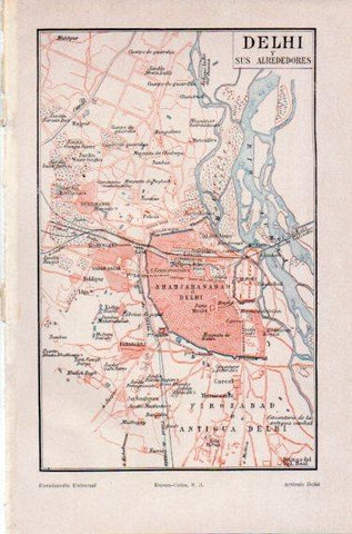 LAMINA V46947: Plano de Delhi y alrededores, India