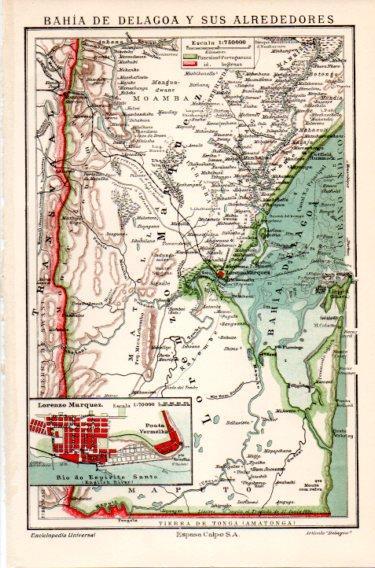 LAMINA V46939: Mapa de la Bahia de Delagoa y sus alrededores