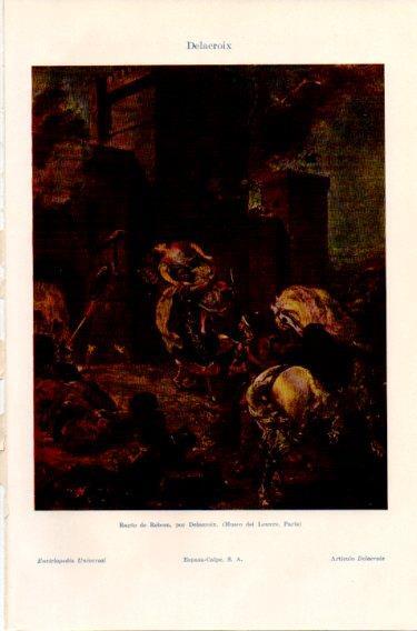 LAMINA V46936: Rapto de Rebeca por Delacroix