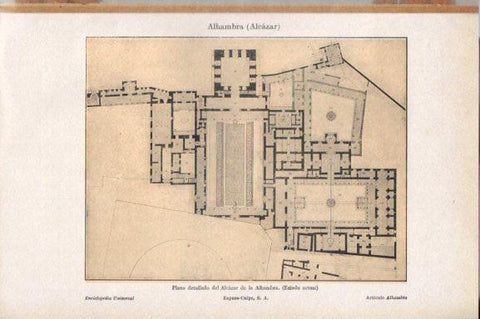 LAMINA V46986: Plano detallado del Alcazar de la Alhambra