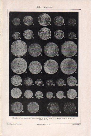 LAMINA V46985: Monedas de Chile