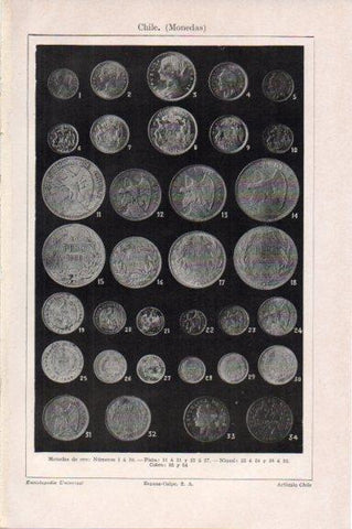 LAMINA V46985: Monedas de Chile