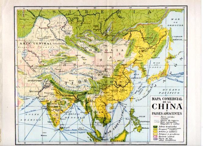 LAMINA V46976: Mapa comercial de la China y paises adyacentes