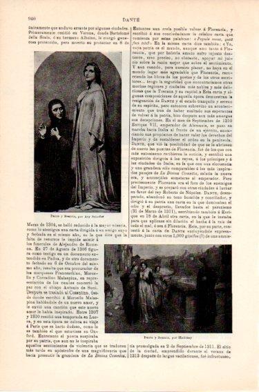 LAMINA V46880: Dante y Beatriz por Holliday y por Schuffer
