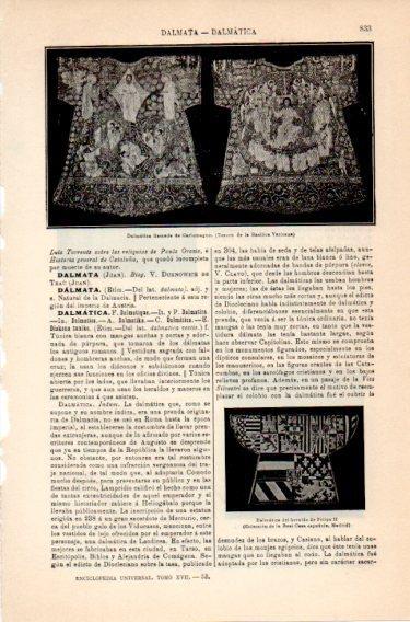 LAMINA V46878: Dalmatica llamada de Carlomagno