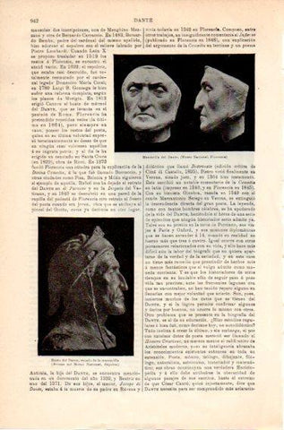 LAMINA V46896: Mascarilla y busto de Dante